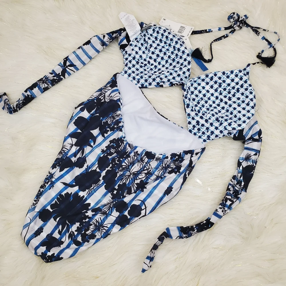 Lucky Brand On The Grid Cutout One Piece